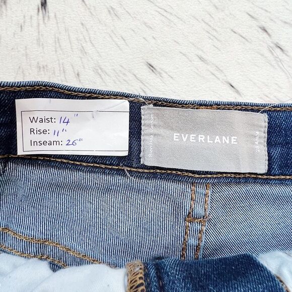 Everlane High Rise Ankle Skinny Medium Blue Wash Designer Jean Sz 28 - Picture 5 of 6
